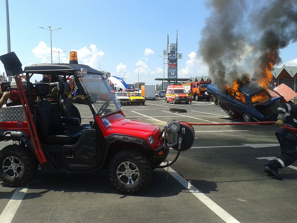 Demonstratie simulare incendiu in cadrul Concursului ISU Brasov 2015